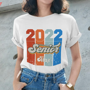 GeckoCustom Personalized Family Senior 2022 Shirt, 2022 Senior Retro Shirt, Class Of 2022 Seniors Shirt Women T Shirt / Sport Grey Color / S