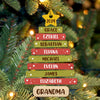 GeckoCustom Personalized Gift Family Name Christmas Tree Wooden Ornament HO82 891743 4"