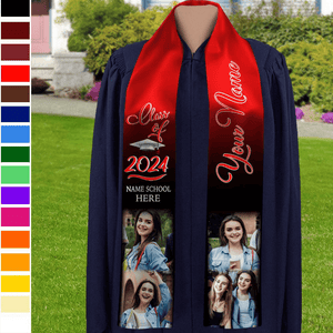 GeckoCustom Photo Class of 2023 Stoles Sash, Graduation Gift, Senior Gift T286 HN590 6x72 inch