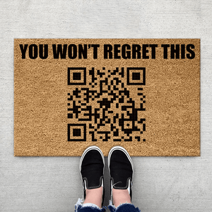 GeckoCustom Rick Astley Rick Roll Funny QR Doormat HA75 891114