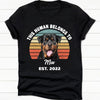 GeckoCustom This Human Belongs To Vintage Retro Photo Shirt, Personalized Custom Photo Dog Shirt H469