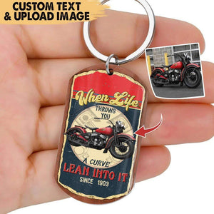 GeckoCustom Vintage Keychain Biker HN590 No Gift box / 1.77" x 1.06"
