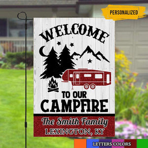 GeckoCustom Welcome To Our Campsite Garden Flag, Gift For Camper, Outdoor Decor HN590