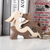 GeckoCustom Woman And Her Fur-Friend - Gift For Pet Lovers Wood Sculpture T286 HN590 Woman Sit & Dog
