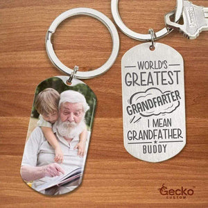 GeckoCustom World's Greatest Grandfarter Grandpa Family Metal Keychain HN590