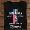 Custom Family Name Patriotic American, 250 Years of Blessing God Dark Shirt LM32 899019