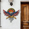 Personalized Name USA Bald Eagle with Flag Sign Independence Day Monogram Metal Sign LM32 897895