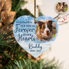 Custom Photo A Big Piece Of My Heart Lives In Heaven Heart Ceramic Ornament TH10 896407
