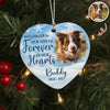 Custom Photo A Big Piece Of My Heart Lives In Heaven Heart Ceramic Ornament TH10 896407