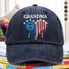Custom Name American Grandma Washed Denim Baseball Cap CH07 910550