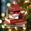 Graduation Cap With Books - Personalized Wooden Ornament Graduation Gifts LM32 897319