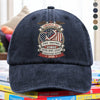Custom Family Name American 250 Super Bowl Legacy Washed Denim Baseball Cap LM32 897875