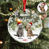 Custom Photo Meowy Christmas Glass Ornament For Cat Lovers HA75 897488