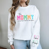 This Mommy Wears Her Heart on Her Sleeve Personalized Printed Sweatshirt HA75 892202