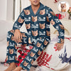 Custom Puppy Photo The Cat Father with Pawprints Design - Personalized Pajamas LM32 895755
