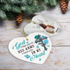 Custom Photo Safe In The Arms Of Jesus Memorial Heart Shaped Ceramic Ornament LM32 893825