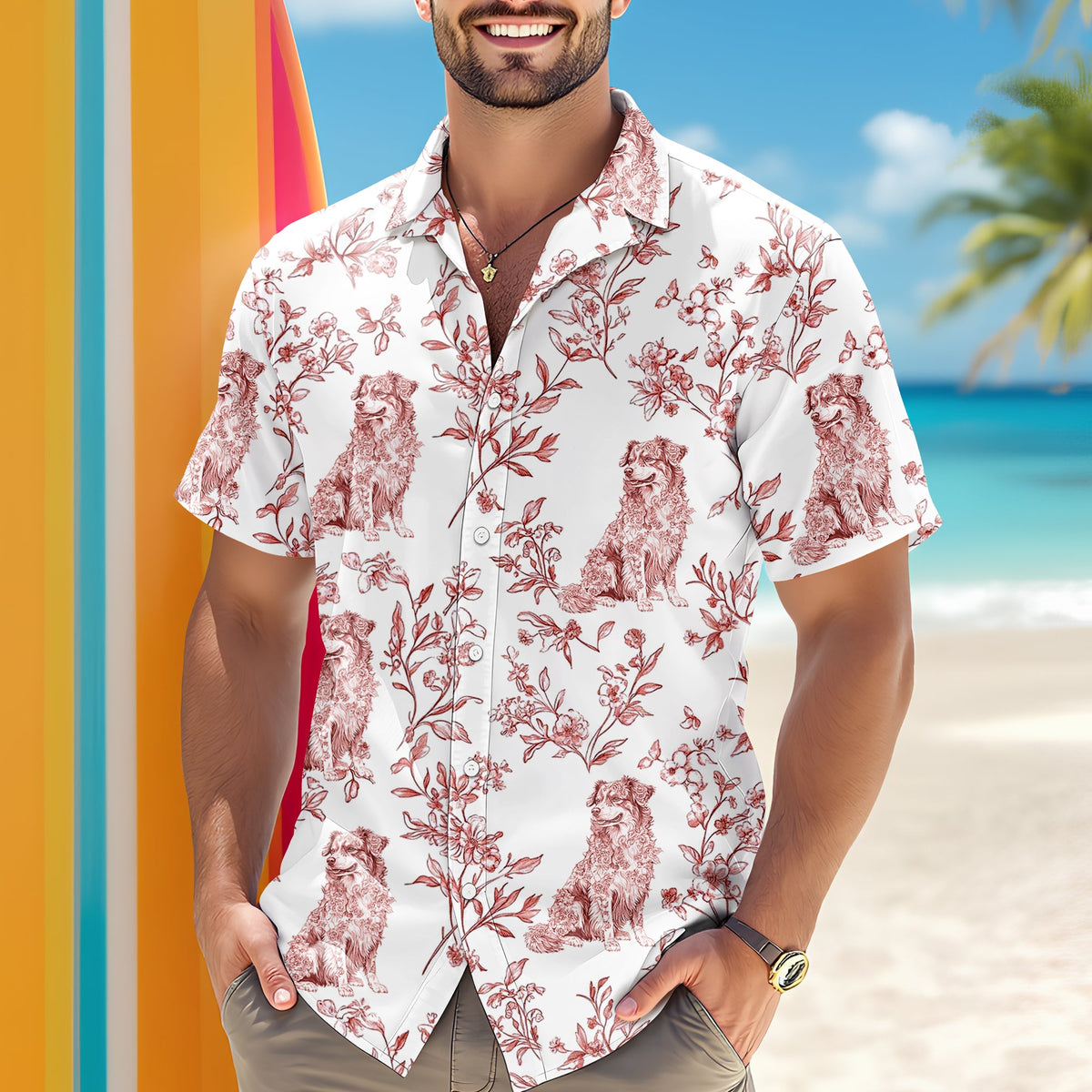Dog Toile Fabri - Personalized Hawaiian Shirt, Gift For Dog Lover CH07 896076
