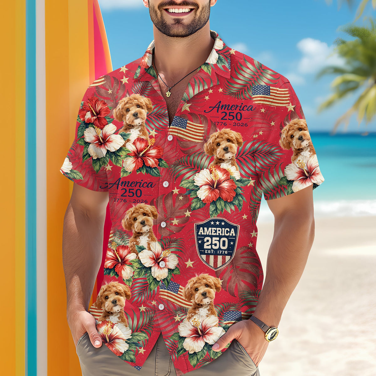 Custom Dog Photo America 250 Years Hawaii Shirt TH10 898581
