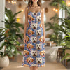 Custom Cute Dog Photo Coquette Pink Bows Hawaii Maxi Dress LM32 893399