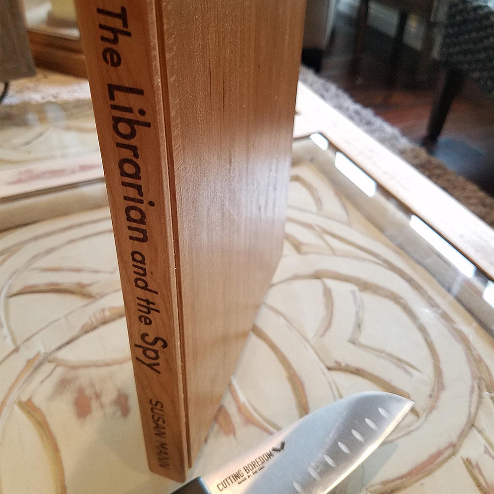Personalized Name & Funny Book Title Gift Wooden Book-Shaped Cutting Board LM32 897753