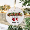 Personalized Our First Christmas As A Family 3D Effect Ceramic Ornament Gift For Family LM32 895721