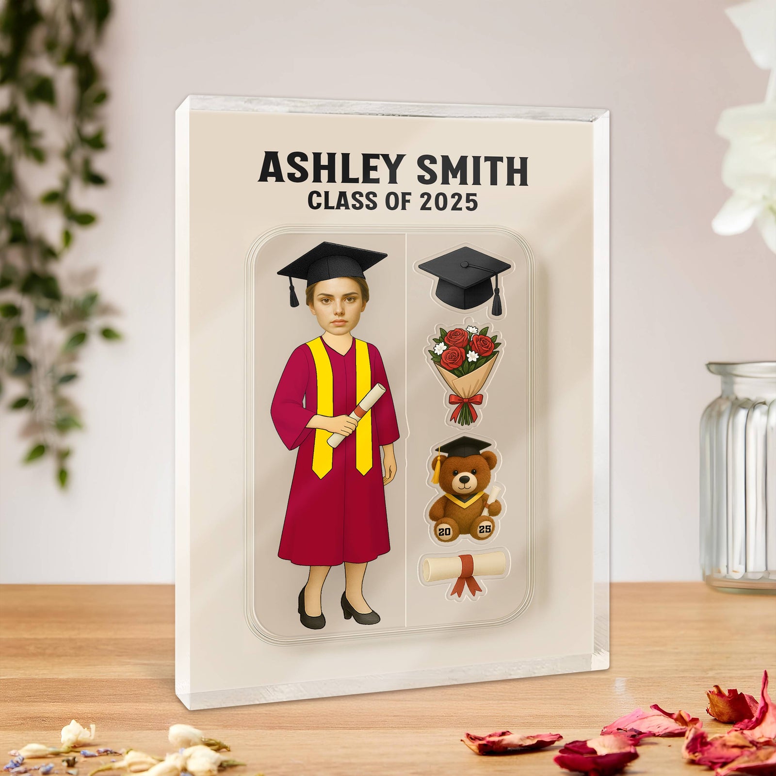Custom Face Figure Acrylic Block Plaque, Unique Keepsake, Graduation Gift HA75 892330
