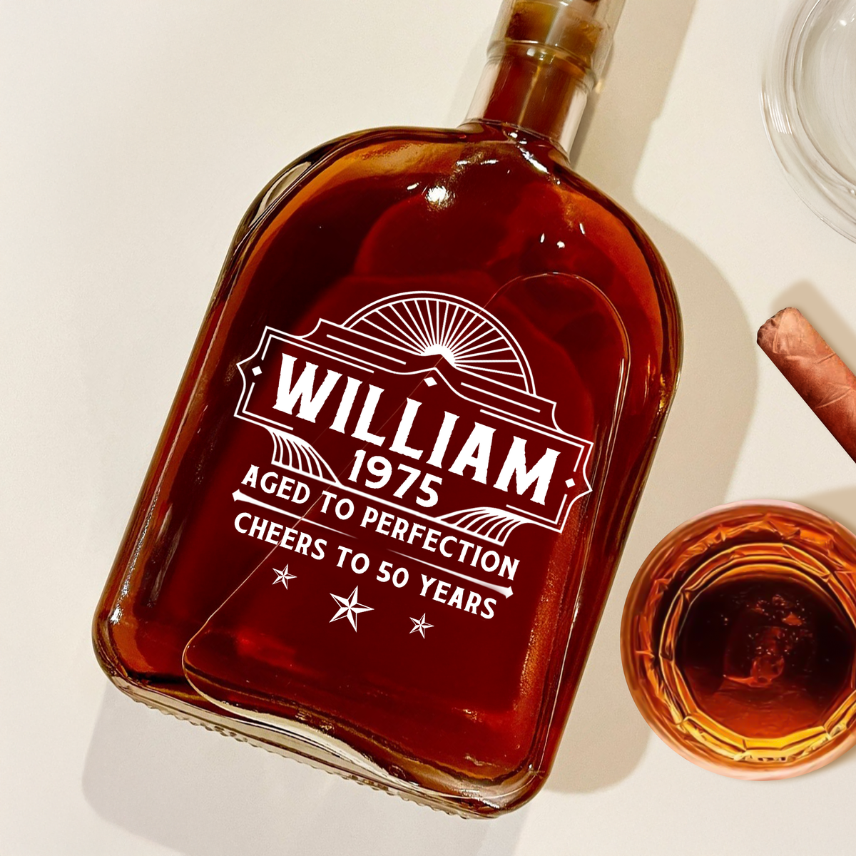 Custom Name Aged To Perfection Family Whiskey Bottle HO82 894064