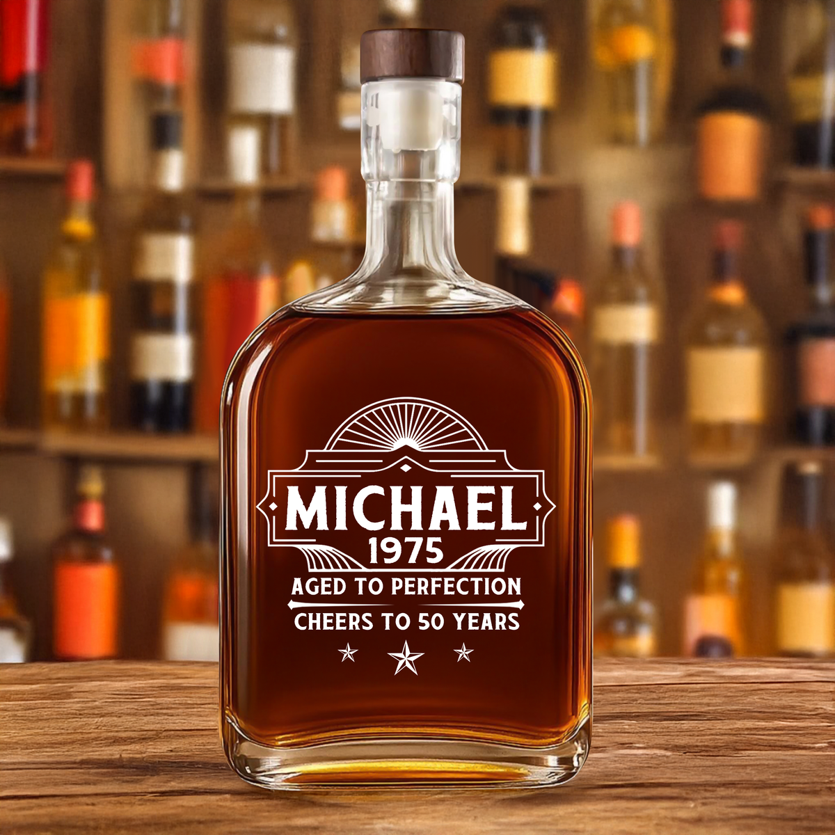 Custom Name Aged To Perfection Family Whiskey Bottle HO82 894064