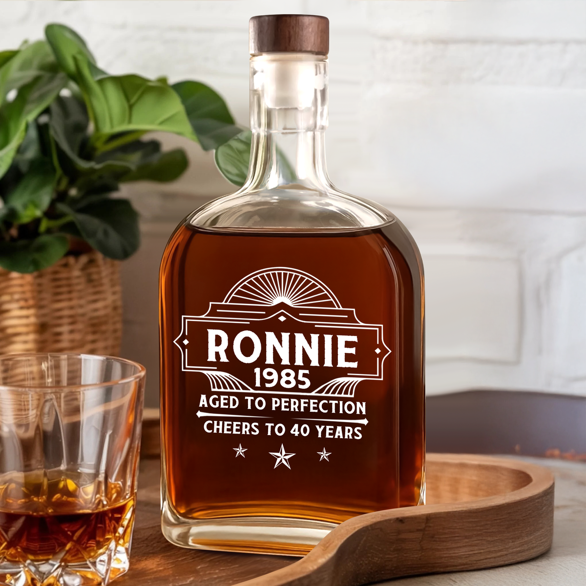 Custom Name Aged To Perfection Family Whiskey Bottle HO82 894064