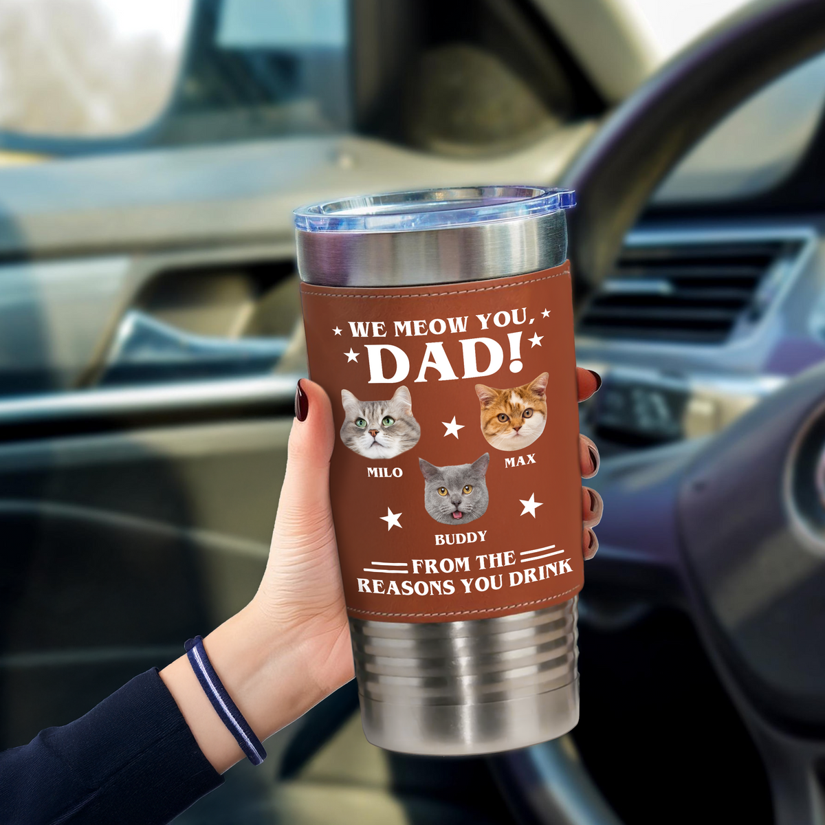 Custom Photo We Meow You - Cat Tumbler Gift For Dad For Cat Dad HO82 894120