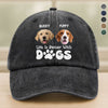 Custom Photo Life Is Better With Dogs Washed Denim Baseball Cap HA75 892582