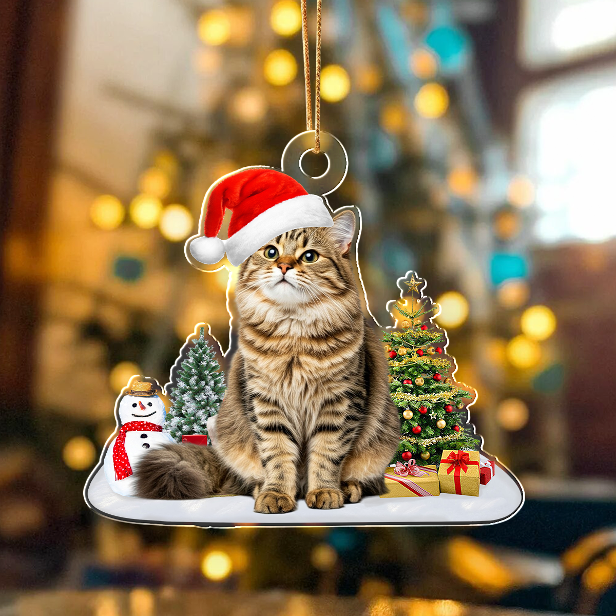 Custom Photo Cat Christmas Acrylic Ornament For Cat Lovers HA75 897282