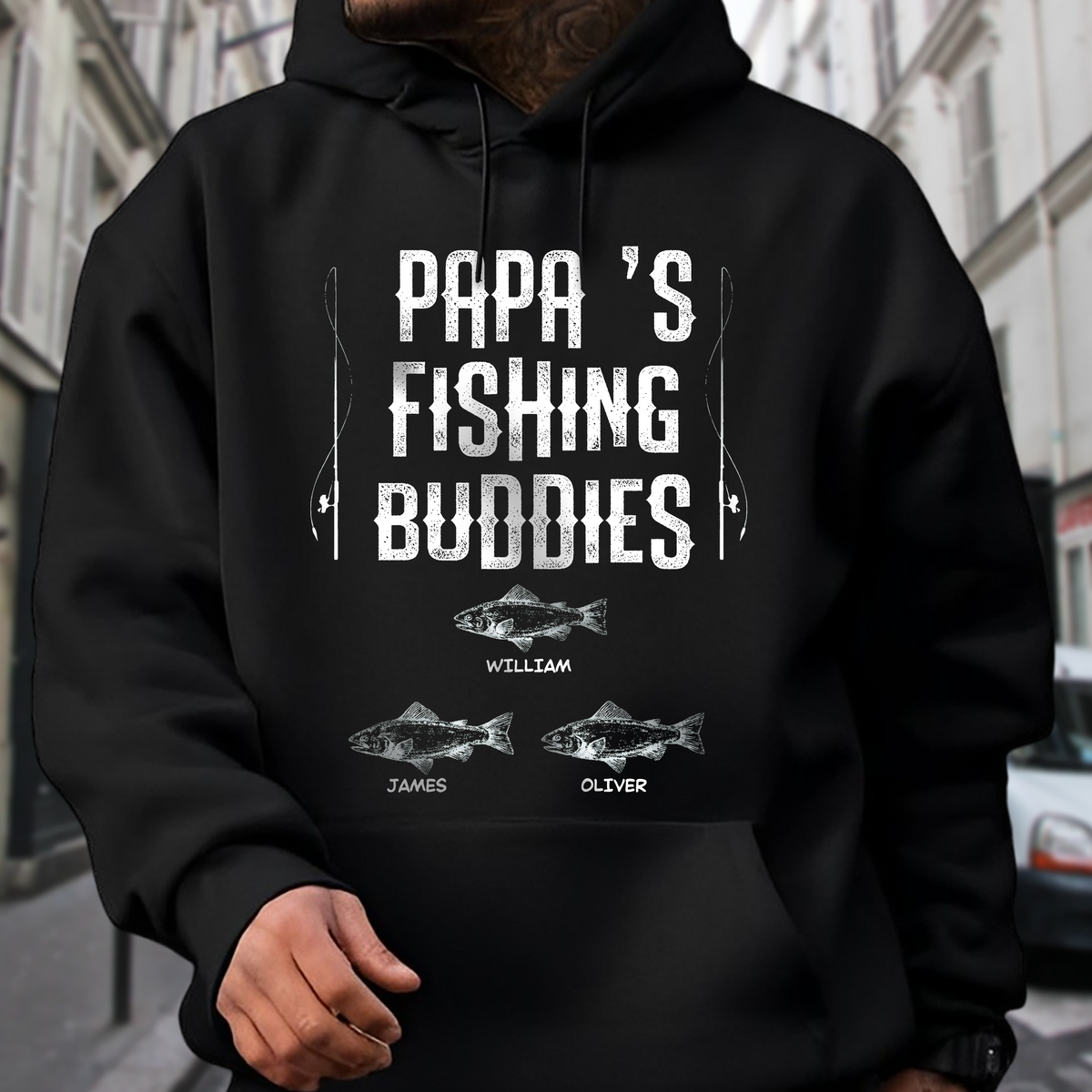Custom Name Papa's Fishing Buddies Dark Shirt LM32 899241