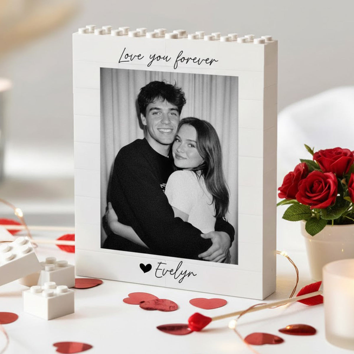 Custom Couple Photo Forever Together Love Keepsake Building Brick Blocks LM32 899159