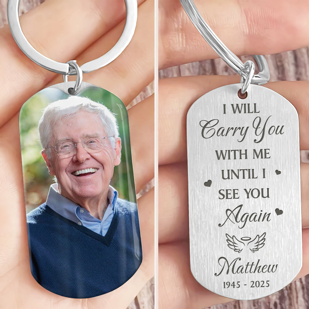 Custom Photo I'm Always With You - Memorial Personalized Metal Keychain Gift For Family Members HO82 894564