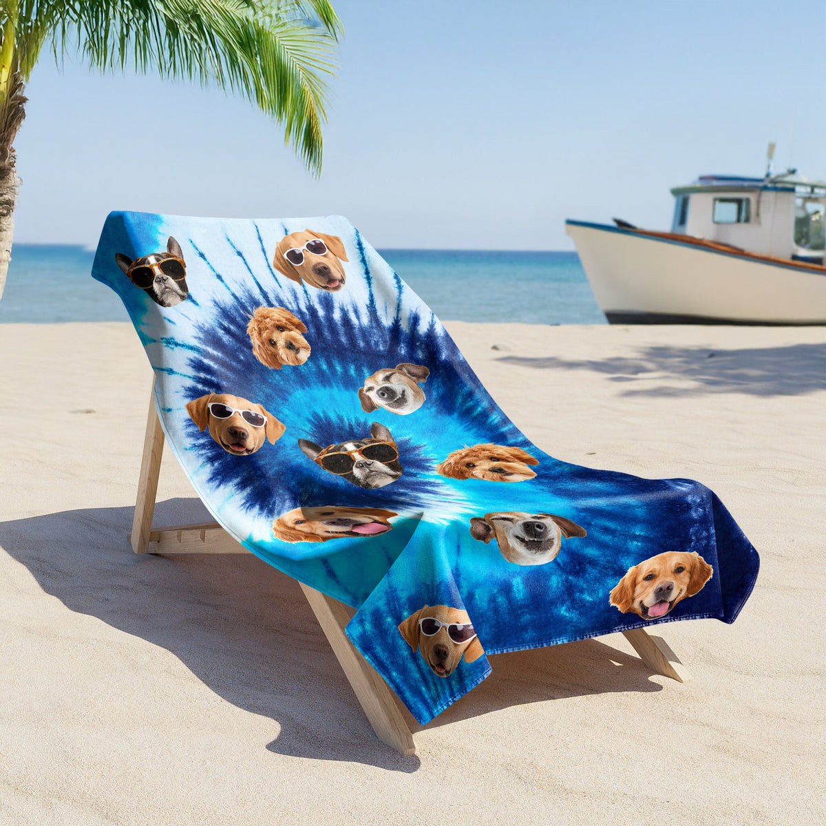 Custom Photo Tie Dye Background Beach Towel HO82 894168