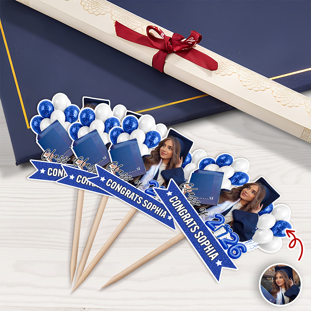 Custom Senior Photo Class Of 2026 Cupcake Topper Graduation Party CH07 910666