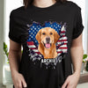 Custom Photo Dog Cat With American Flag Dark Shirt HA75 920656