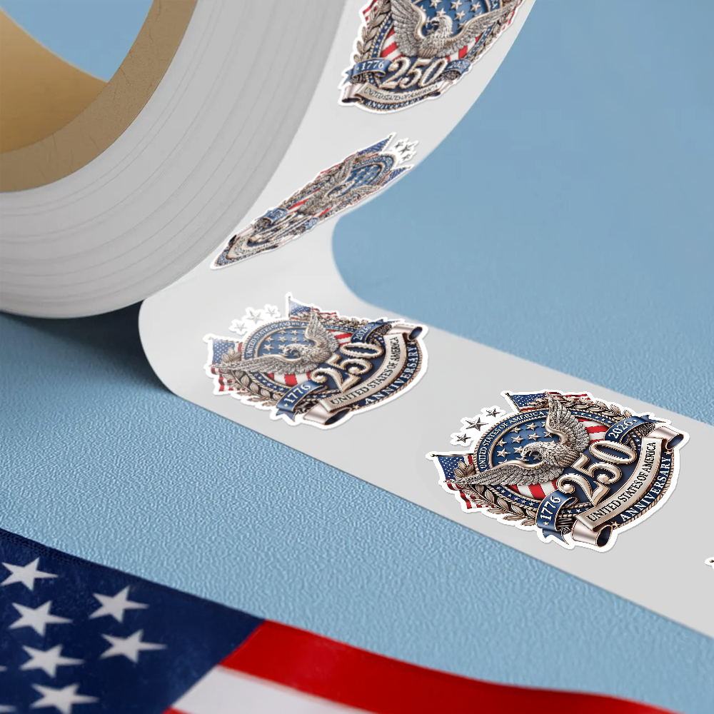 USA 250th Anniversary, 1776-2026 America 250 Emblem Semiquincentennial Roll Sticker HA75 920354