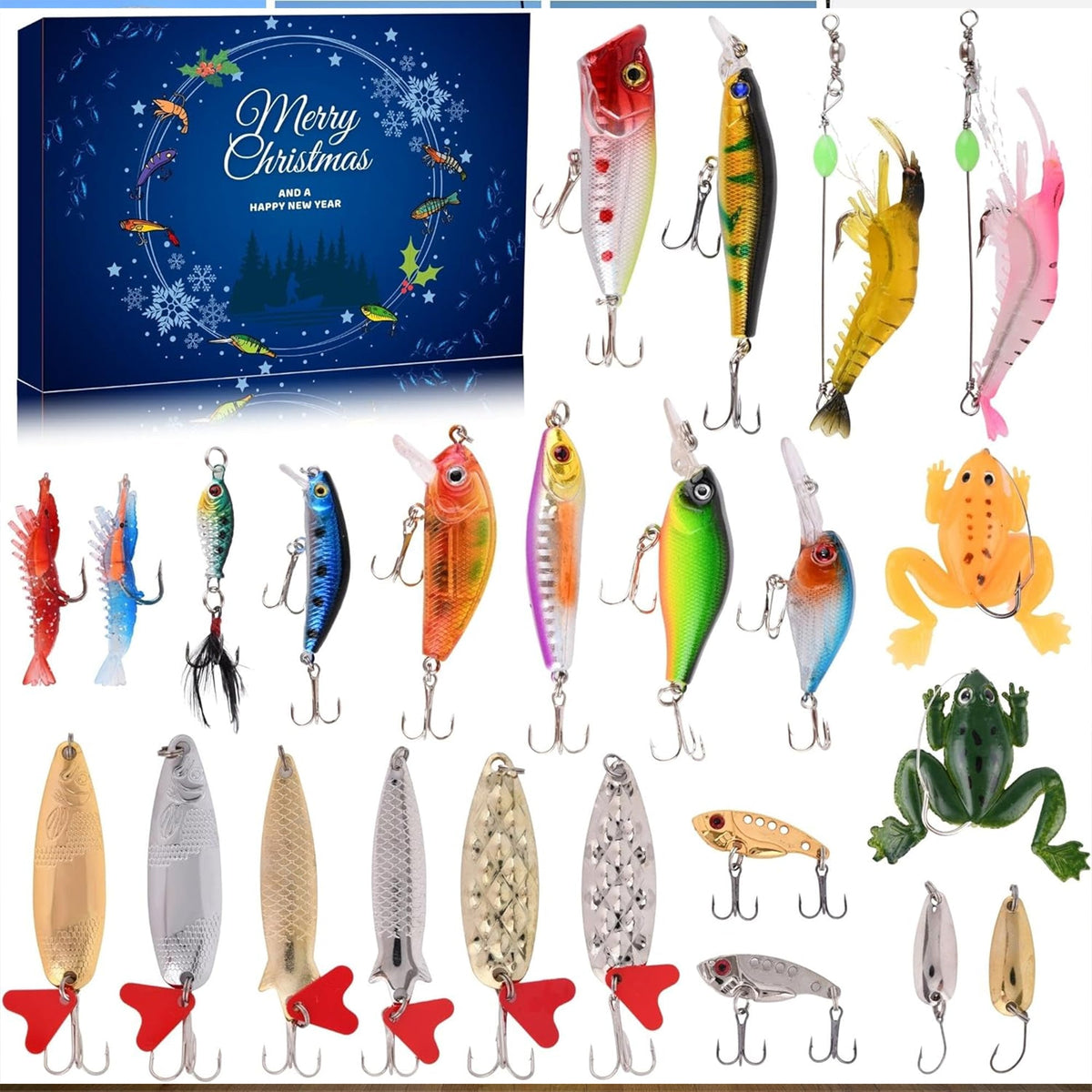 Christmas Countdown - 24 Days Fishing Advent Calendar Gift For Fishing Lovers HO82 900528