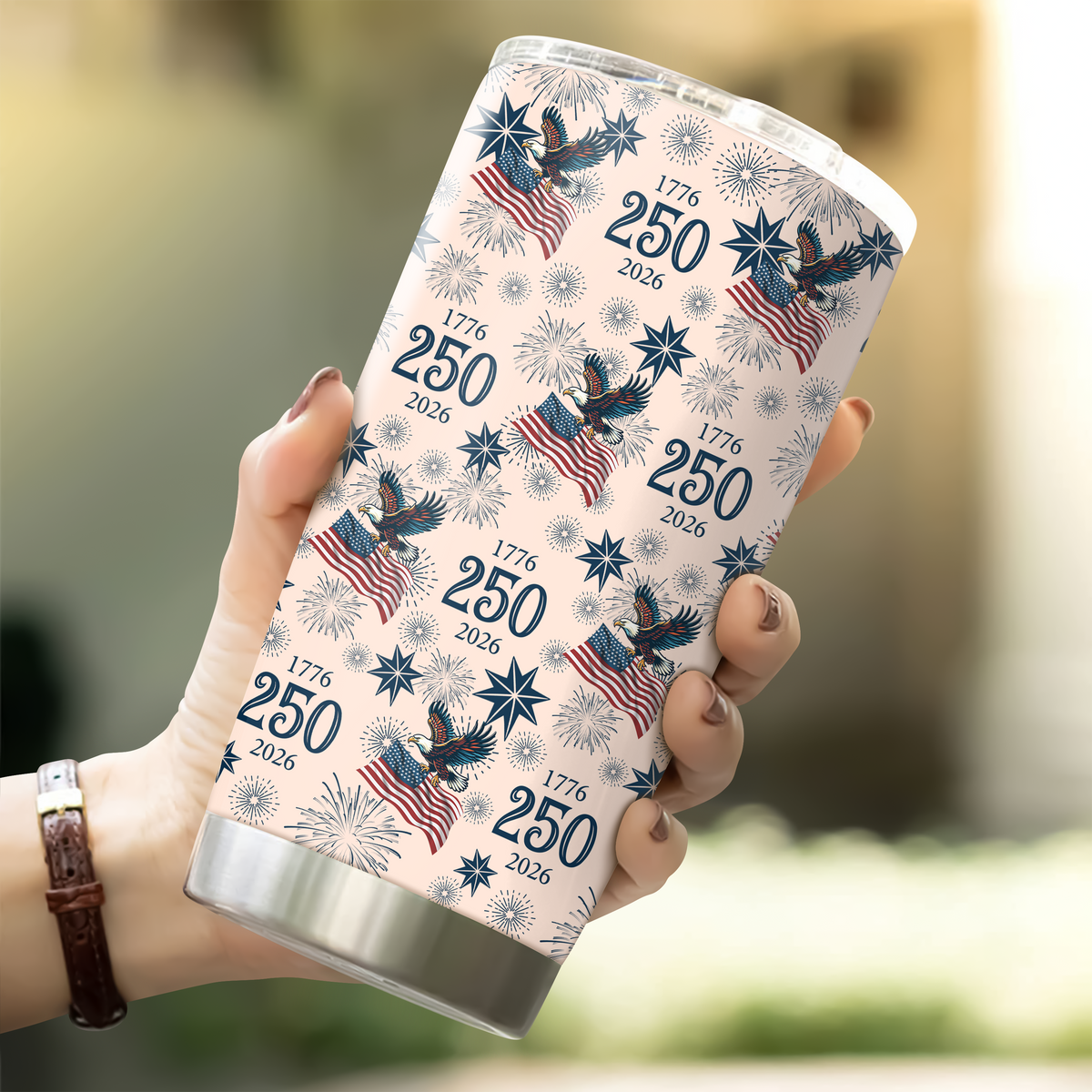 Personalized USA 250 Anniversary Eagle 1776-2026 Fat Tumbler HA75 920306