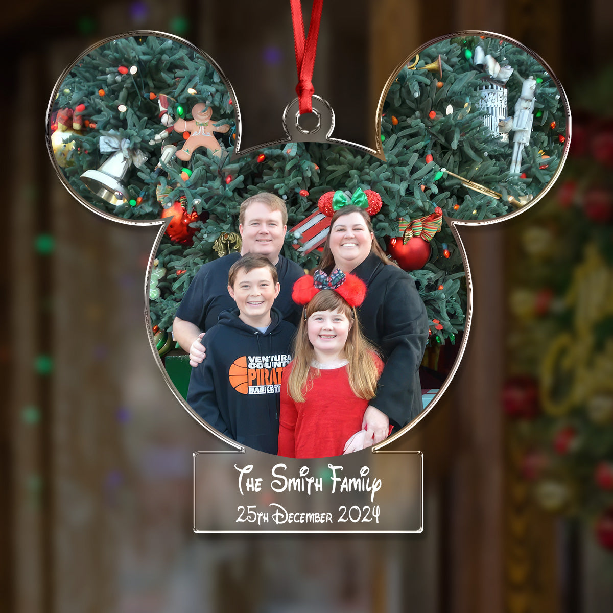 Custom Family Photo Disney Trip Acrylic Ornament LM32 895973