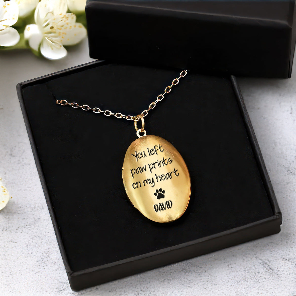 Custom Photo You Left Paw Prints On My Heart Dog Memorial Locket Necklace HO82 893674