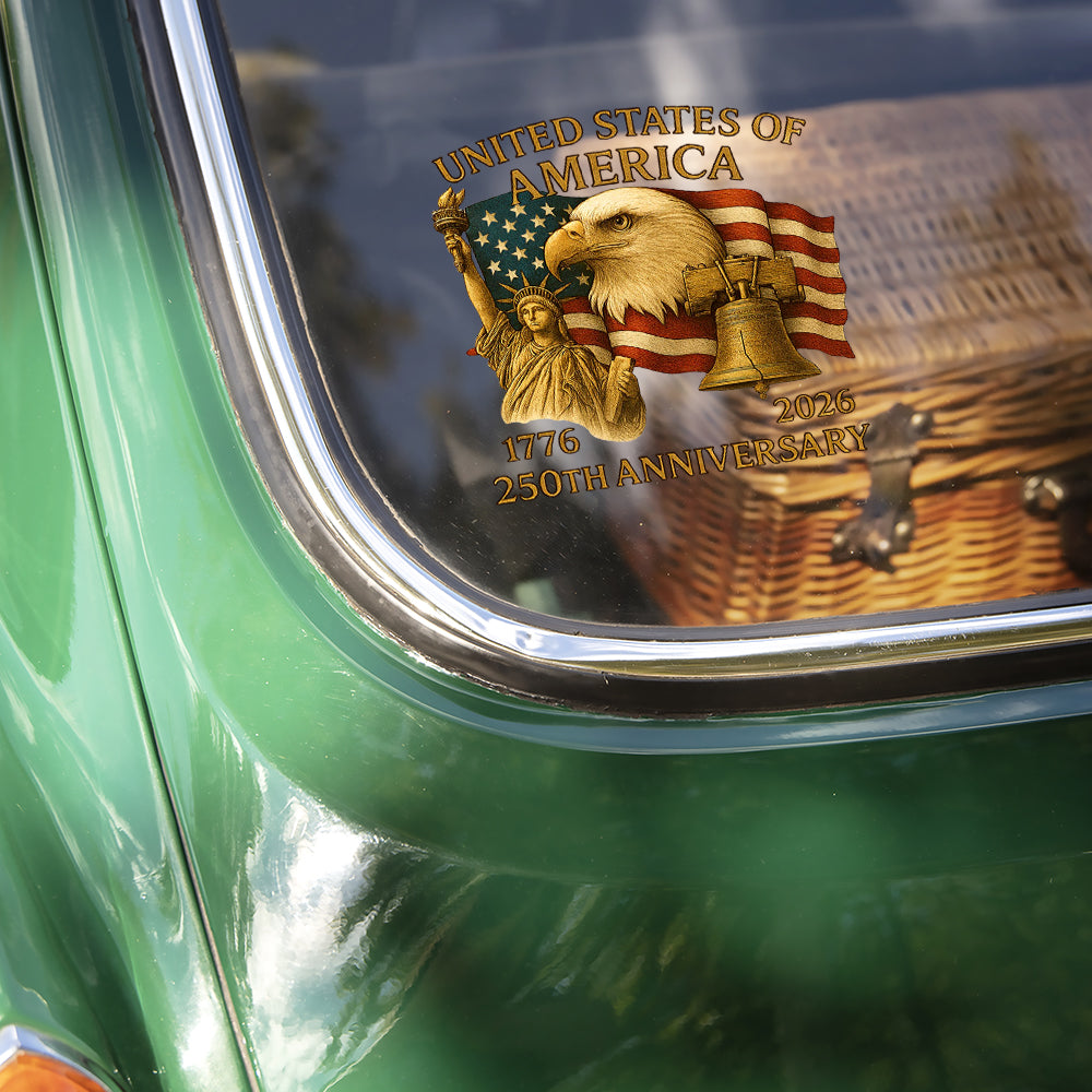 America 250th Anniversary Patriot Eagle With  Statue Of Liberty Car Window Decal Sticker HO82 900866