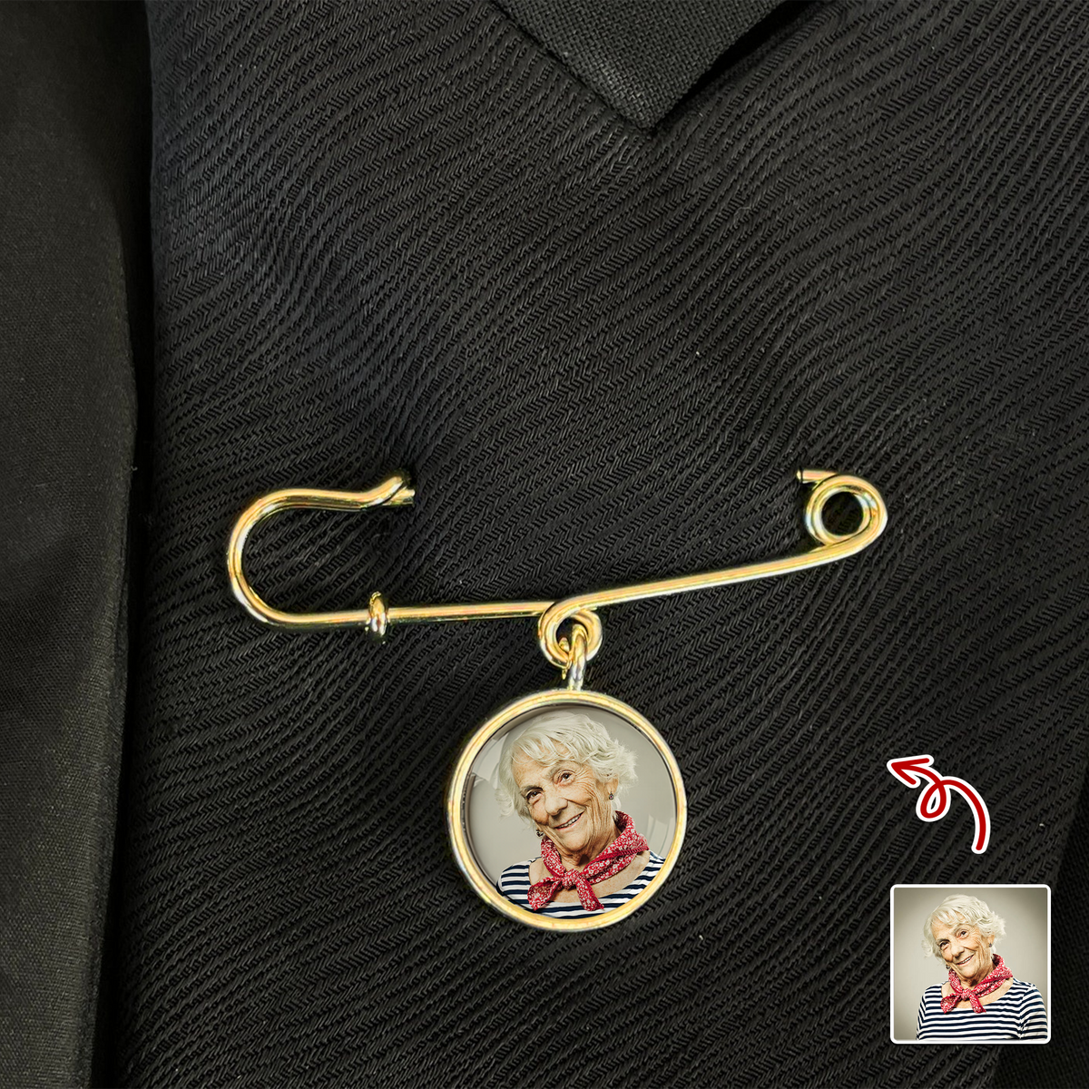 Custom Photo Always With You Memorial Boutonniere Lapel Pin TH10 896029