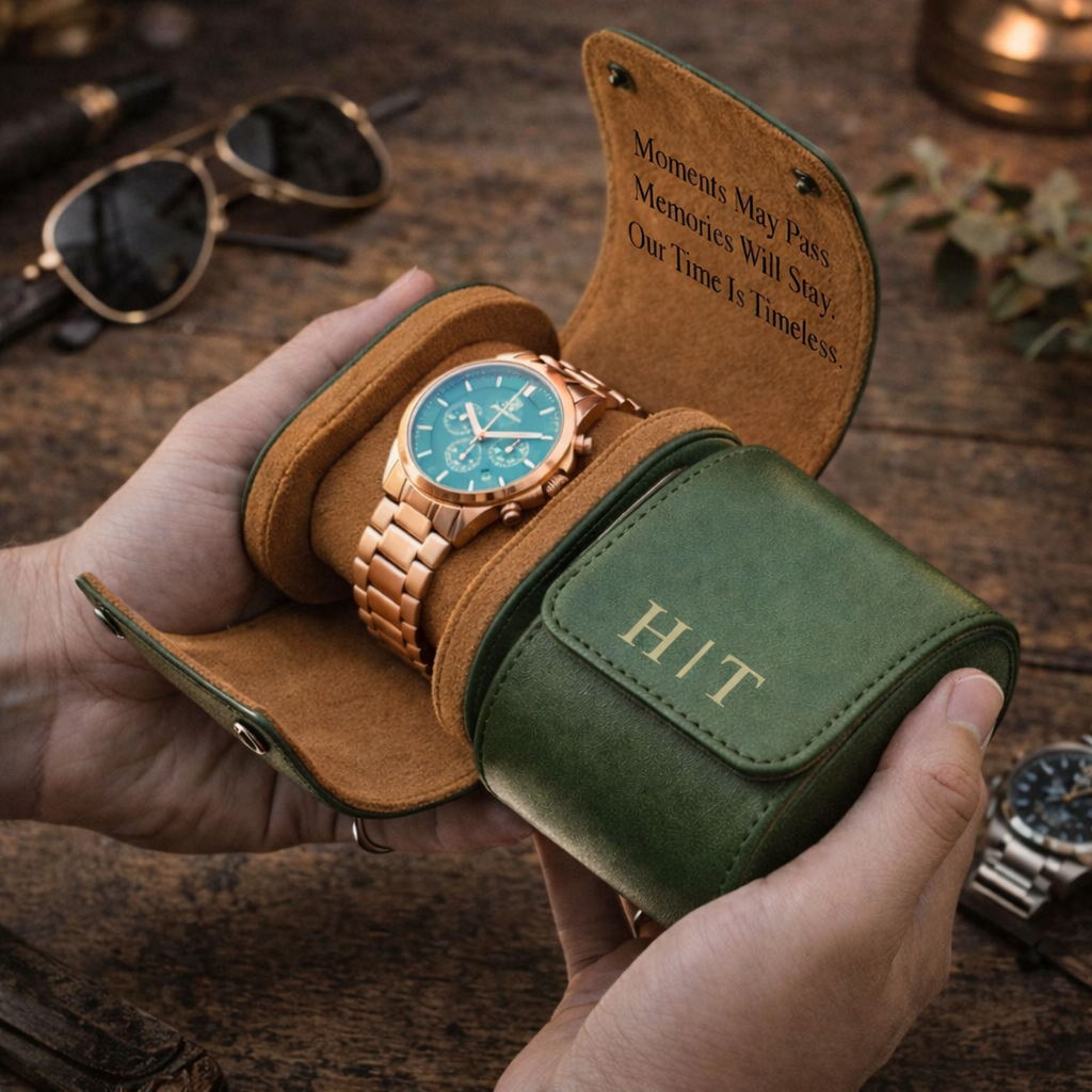 Personalized Leather Watch Case - Graduation Gift for Him, Husband Dad, Men, Boyfriend gift, Groomsmen Gift LM32 899533