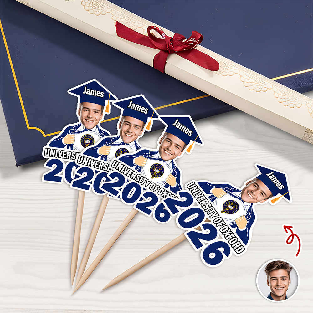 Custom Funny Face Class of 2026 Graduation Cupcake Topper LM32 899149