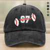 Personalised Cracked Ball Sports Classic Peak Washed Baseball Denim Cap LM32 893979