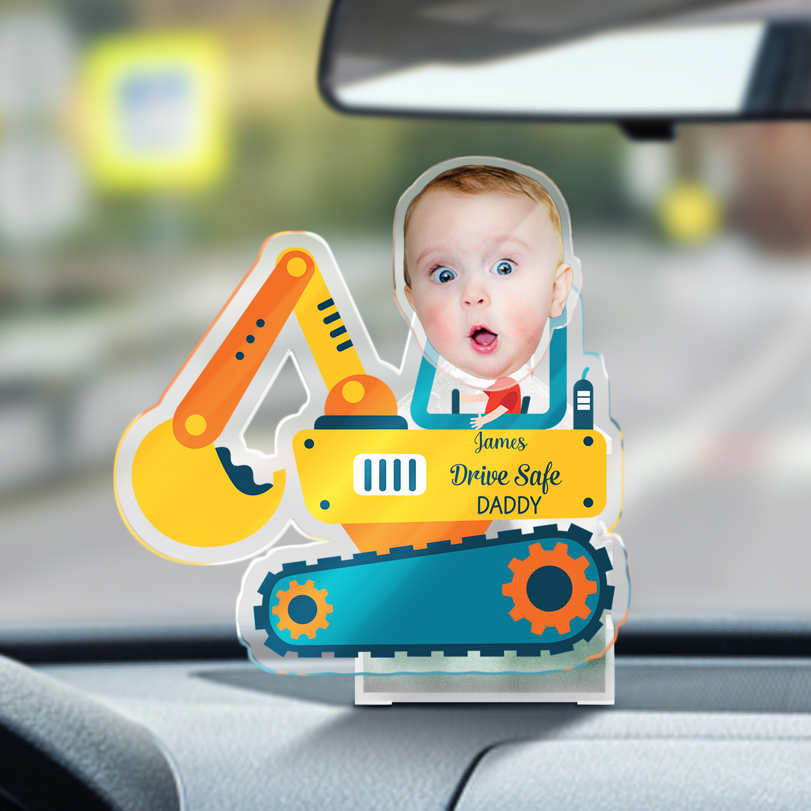 Custom Car Photo, Drive Safe Daddy Shaking Head HO82 893844