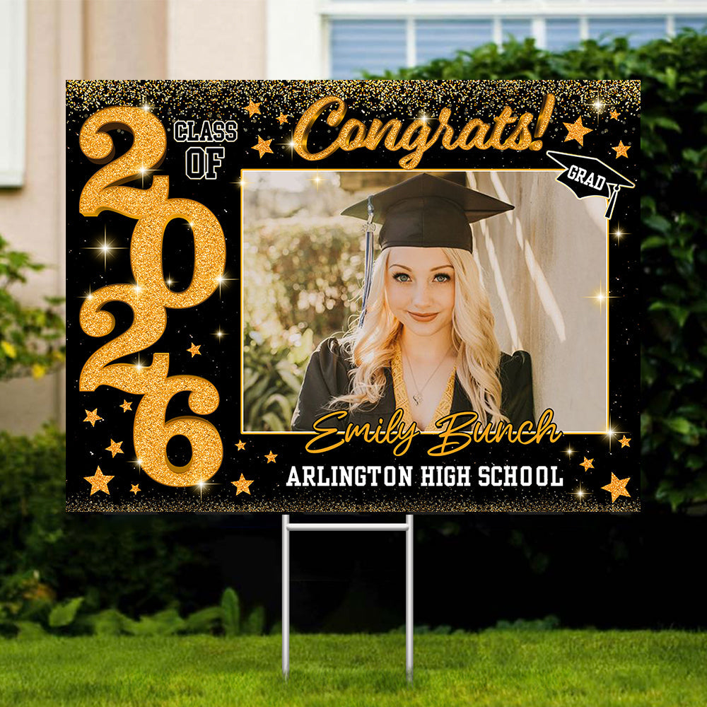 Custom Photo Class of 2026 Graduation Yard Sign CH07 910744